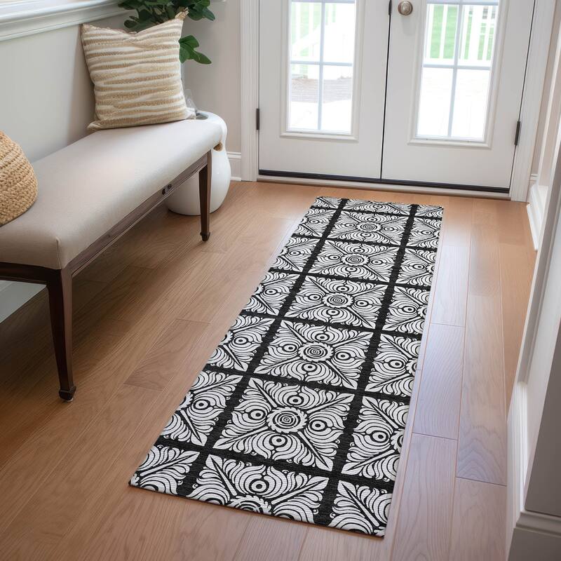 Machine Washable Indoor/ Outdoor Chantille Mosaic Rug