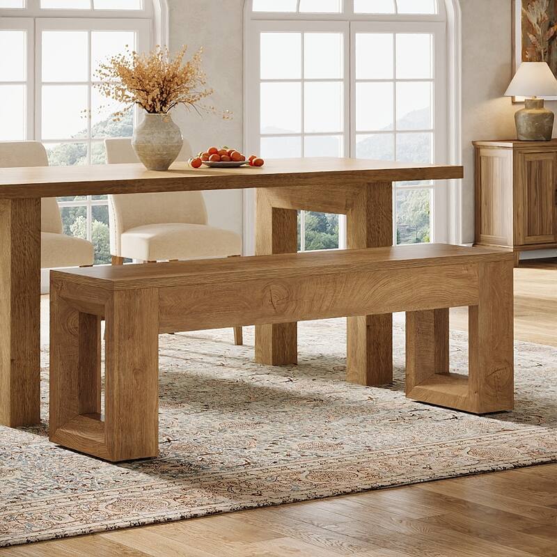 47-Inch Farmhouse Dining Bench for Dining Room / Living Room / End of Bed