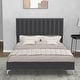 preview thumbnail 6 of 6, Modern Velvet Platform Bed Frame with Adjustable Headboard