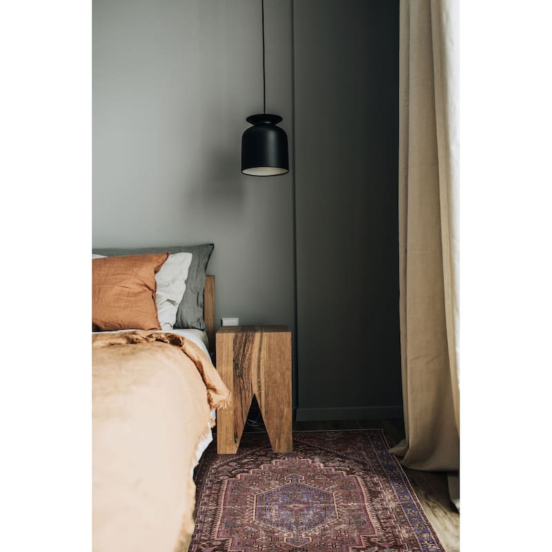 ECARPETGALLERY Hand-knotted Antalya Vintage Dark Red Wool Rug - 4'0 x 6'1