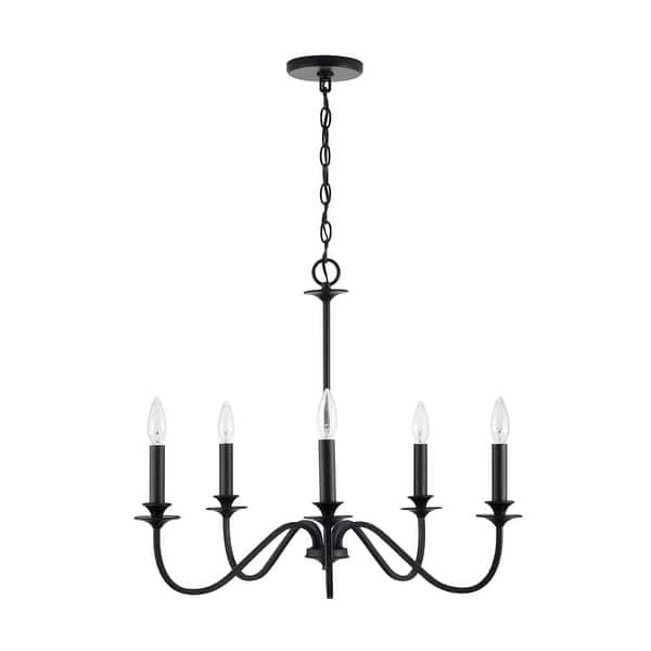 slide 2 of 5, Weston 5-light Matte Black Chandelier