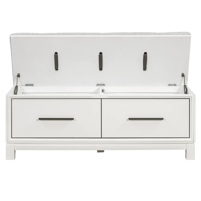 Shoe Bench with Removable Cushion and Hidden Storage