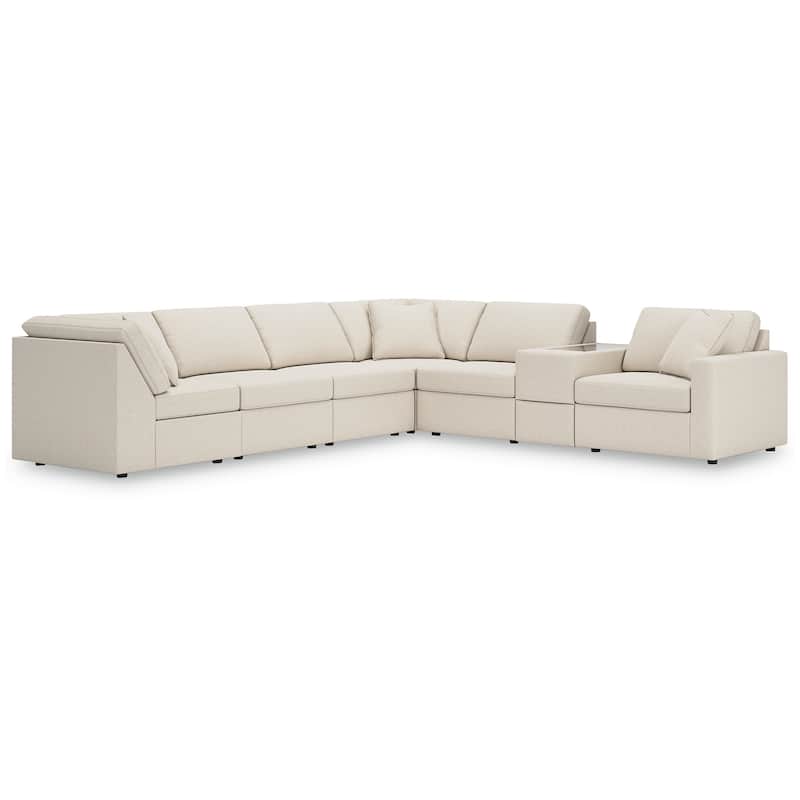 Signature Design by Ashley Modmax 7-Piece Sectional with Storage Console - 138" W x 86" D x 36" H - Beige