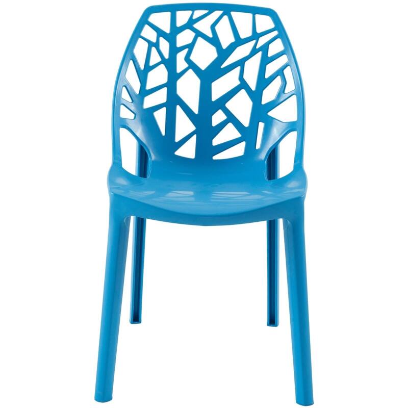 Stackable Dining Chair in Polypropylene Modern Cut-out Design Backrest Accent Side Chair