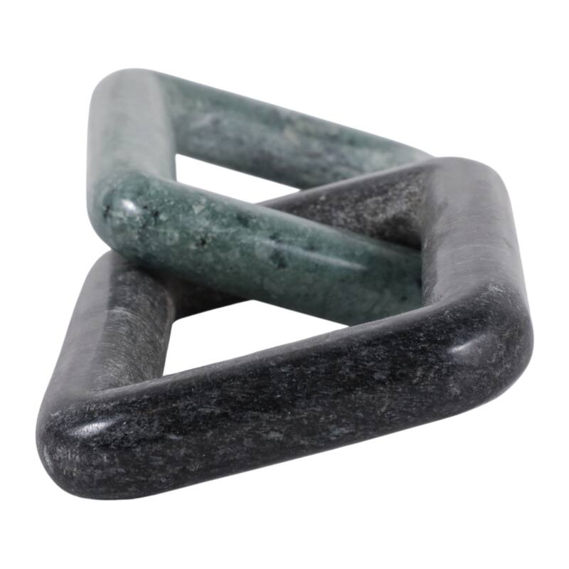 Decorative Marble Square Link Sculpture - Figurine Object