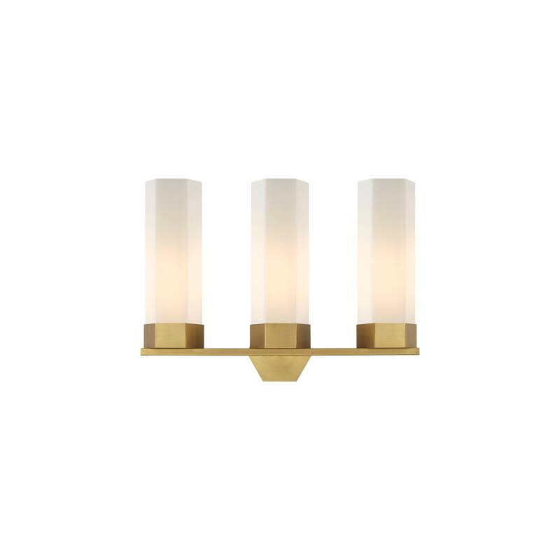 Innovations Lighting Claverack - 3 Light 14" Wall-Mounted Bath Vanity Light - Brushed Brass/Matte White