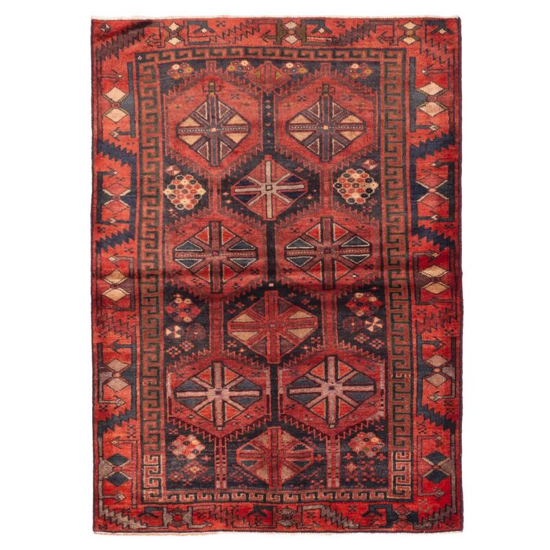 ECARPETGALLERY Hand-knotted Melis Vintage Red Wool Rug - 4'5 x 6'0
