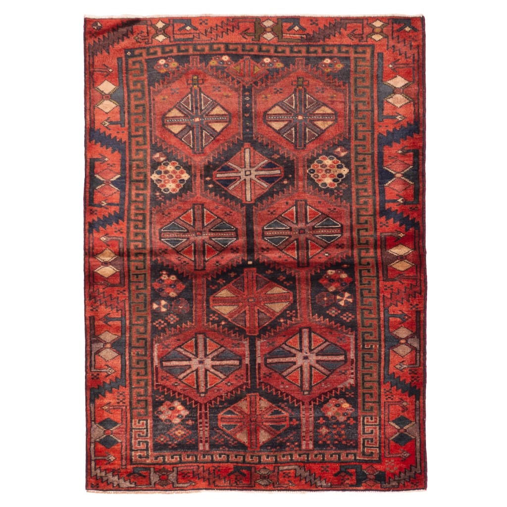 ECARPETGALLERY Hand-knotted Melis Vintage Red Wool Rug - 4'5 x 6'0