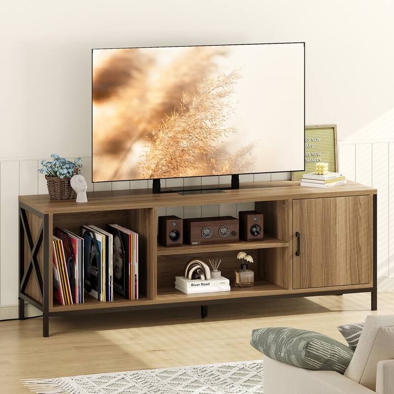 Modern TV Stand for 65 Inch TV, Mid-Century Media Console with Storage