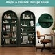 preview thumbnail 6 of 12, 73.6-Inch Arched Metal Storage Display Cabinet with Adjustable Shelves