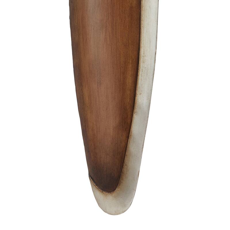 Metal Airplane Propeller Wood Inspired 2 Blade Home Wall Decor with Silver Aviation Detailing - Brown - Roche River Decor