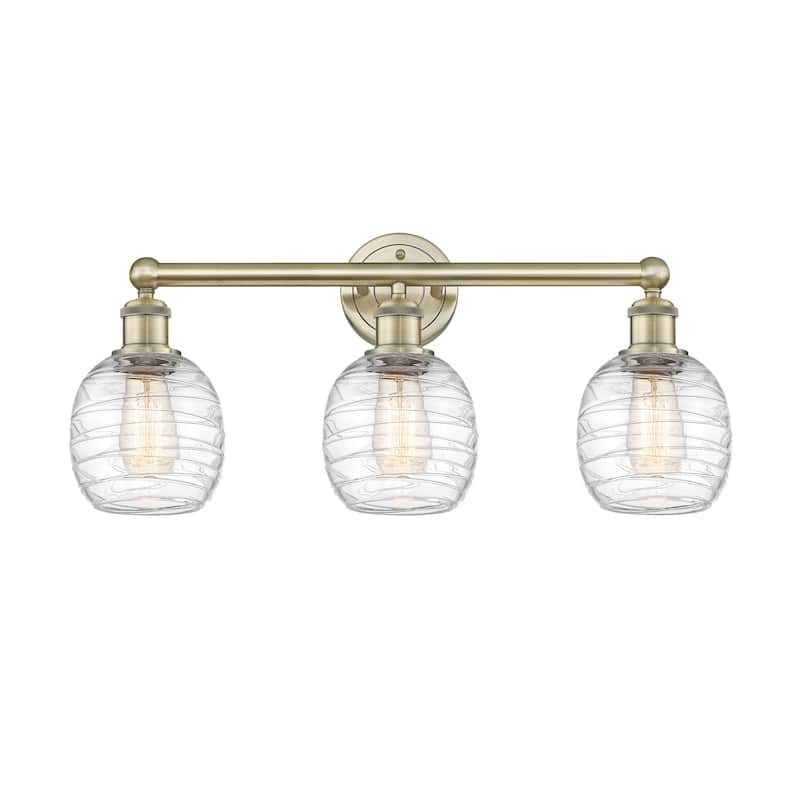 Innovations Lighting 616-3W-12-24 Belfast Vanity Belfast 3 Light 24" - Antique Brass / Deco Swirl