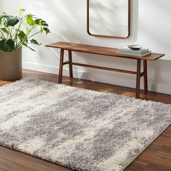 slide 2 of 12, Livabliss Everton Modern Abstract Plush Area Rug 2' x 2' 11" - Grey/Cream
