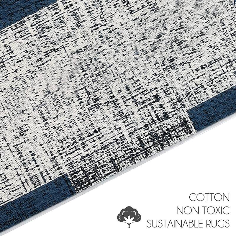 SussexHome Washable Ultra Thin Cotton Laundry Room Rug Runner - 20" x 59"