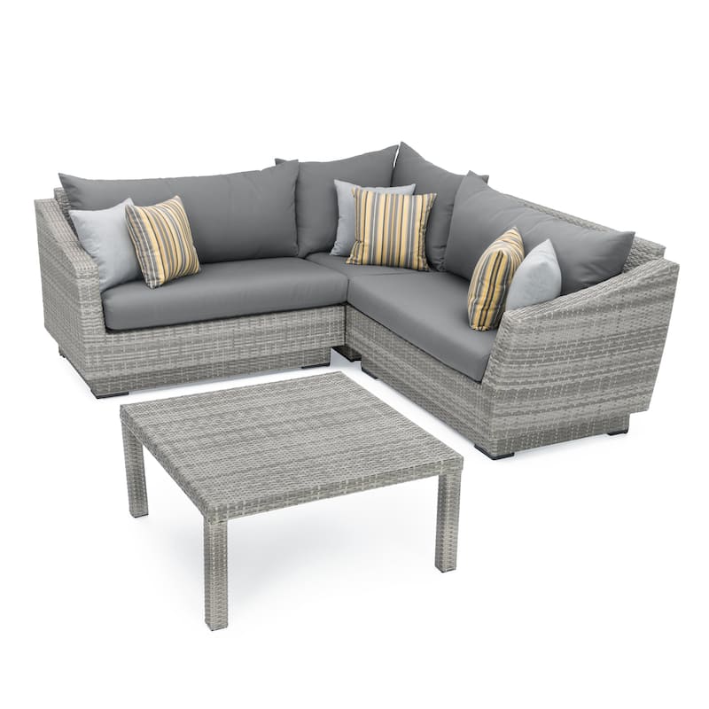 Cannes 4 Piece Sunbrella Outdoor Patio Sectional & Table