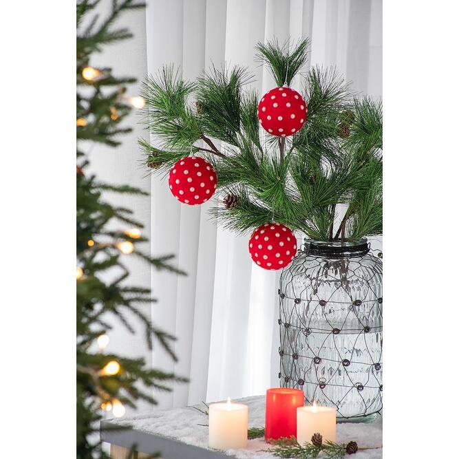 D3.9" Christmas Ball Ornaments, Decorative Hanging Ball Christmas Tree Ornaments for Holiday Party Decorations, Set of 6