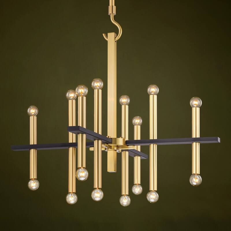 16-Light Modern Industrial Linear Cluster Sputnik Cylinder Chandelier for Dining room
