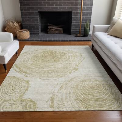 Machine Washable Indoor/ Outdoor Chantille Modern Tree Rug