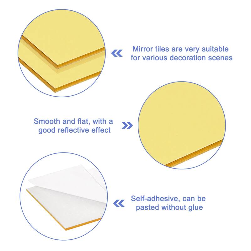 72Pcs Mosaic Mirror Tiles, Self-Adhesive Glass Stickers