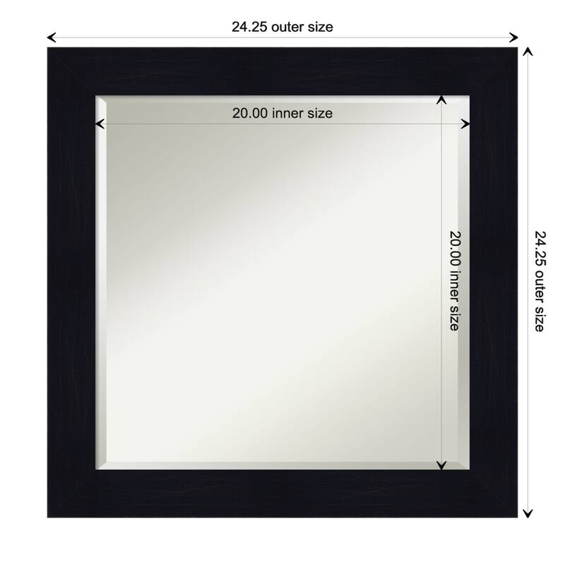 Beveled Wood Wall Mirror - Shiplap Navy Frame