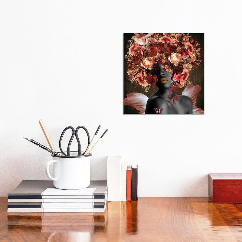 iCanvas "Angel In The Garden - Women In Bloom" by Yvonne Coleman Burney Canvas Print - 12x12x1.5