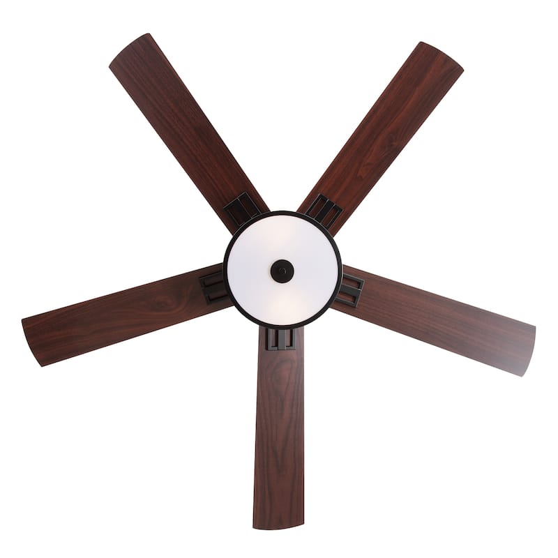 52" Reversible 5-Blade Caged Ceiling Fan with Light and Remote