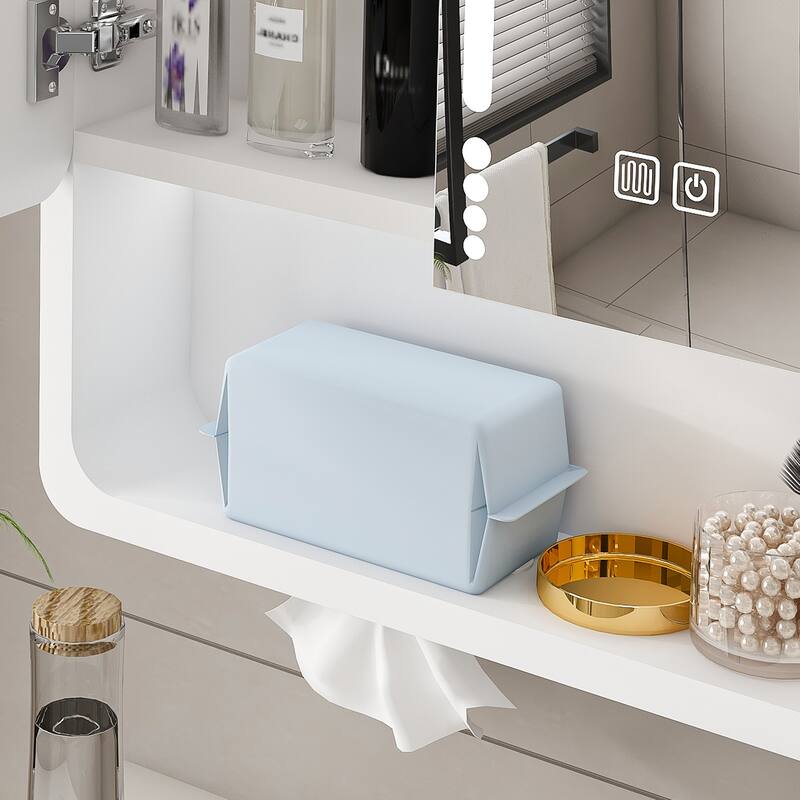 Wall Mounted Bathroom Mirror Cabinet with LED Lights, Anti-Fog & Explosion-Proof, Touch Control Medicine Cabinet