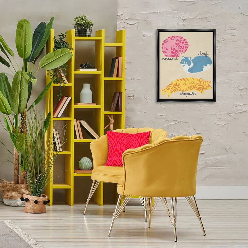Stupell Funny Relaxing Cat Shapes Framed Floater Canvas Wall Art Design By June Erica Vess