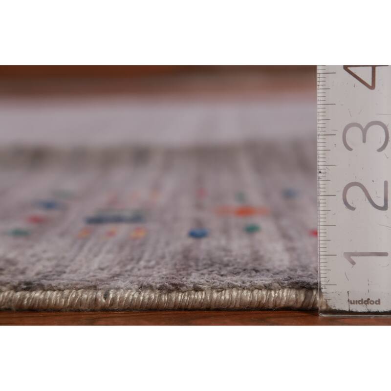 Hand Knotted Oriental 100% Wool Carpet Tribal Tribal Greys & Charcoal Gabbeh Area Rug - 12' 1'' X 9' 2''