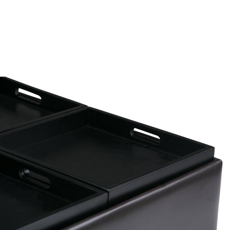 Square Coffee Table Storage Ottoman for Living Room