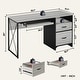 preview thumbnail 38 of 48, 55 inch Computer Desk with Keyboard Tray and Storage Drawers