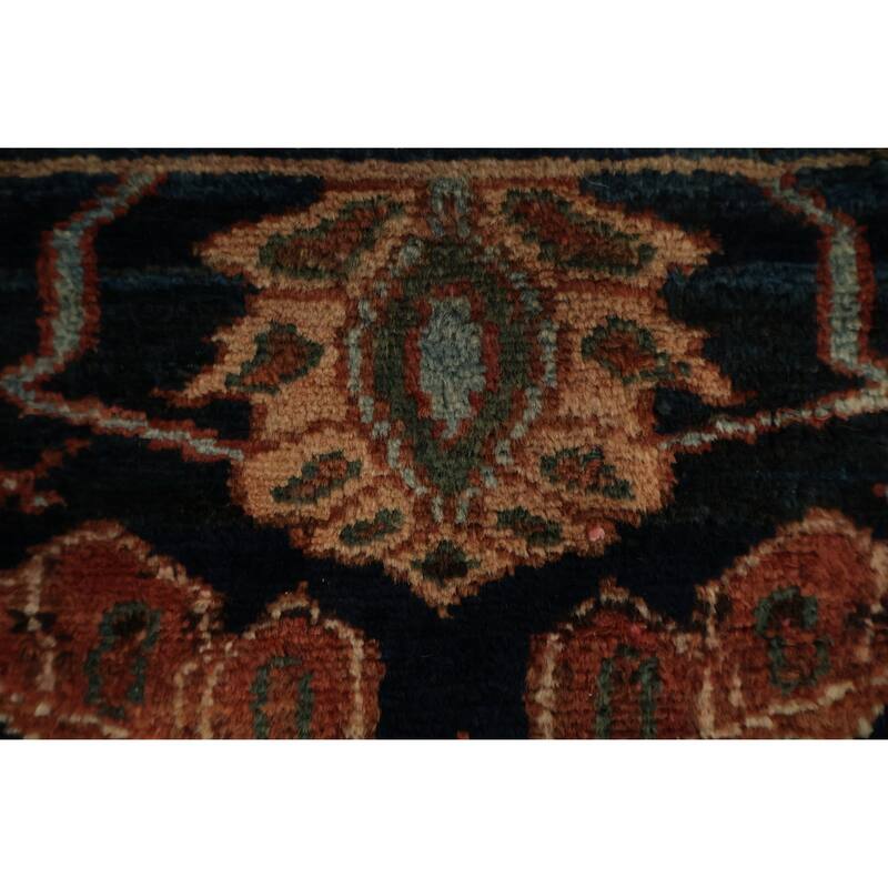 Hand Knotted Oriental 100% Wool Carpet Traditional Floral Navy Blue & Blues Hamedan Area Rug - 6' 6'' X 4' 5''