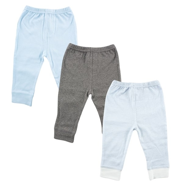 slide 1 of 1, Luvable Friends Toddler Boy Cotton Pants 3pk, Light Blue Stripe 2T - Light Blue Stripe