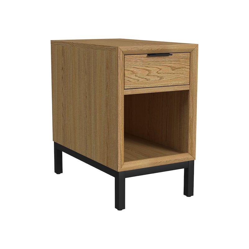 Newport 1-Drawer End Table, Natural Oak