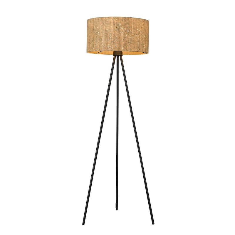 58-Inch Tripod Floor Lamp with Plastic Shade and Dimmable Light - 21.75" x 21.75" x 57.50"