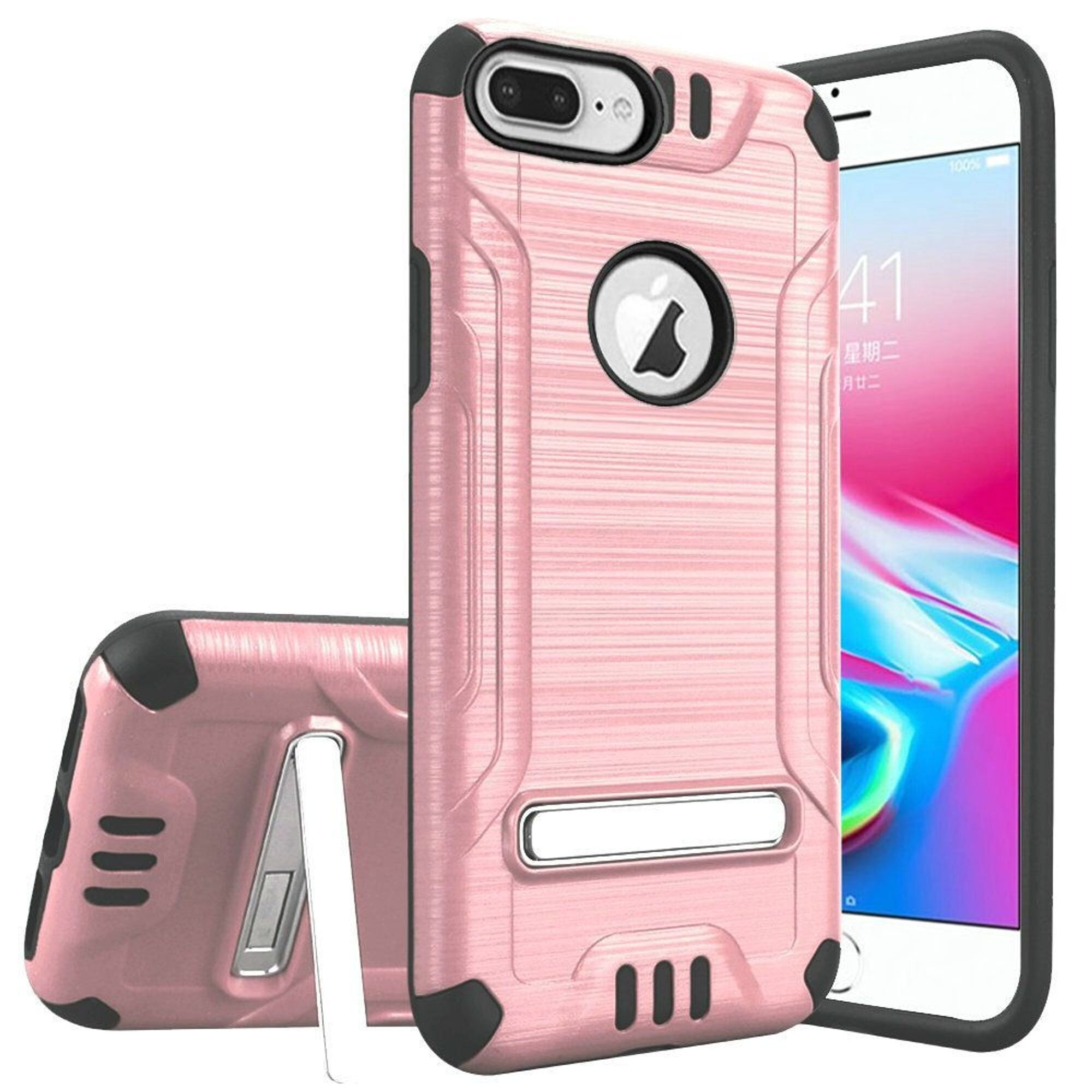 Shop For Apple Iphone 7 Plus 8 Plus Rose Gold Combat Metallic Hard Hybrid Case Cover Overstock 31315458