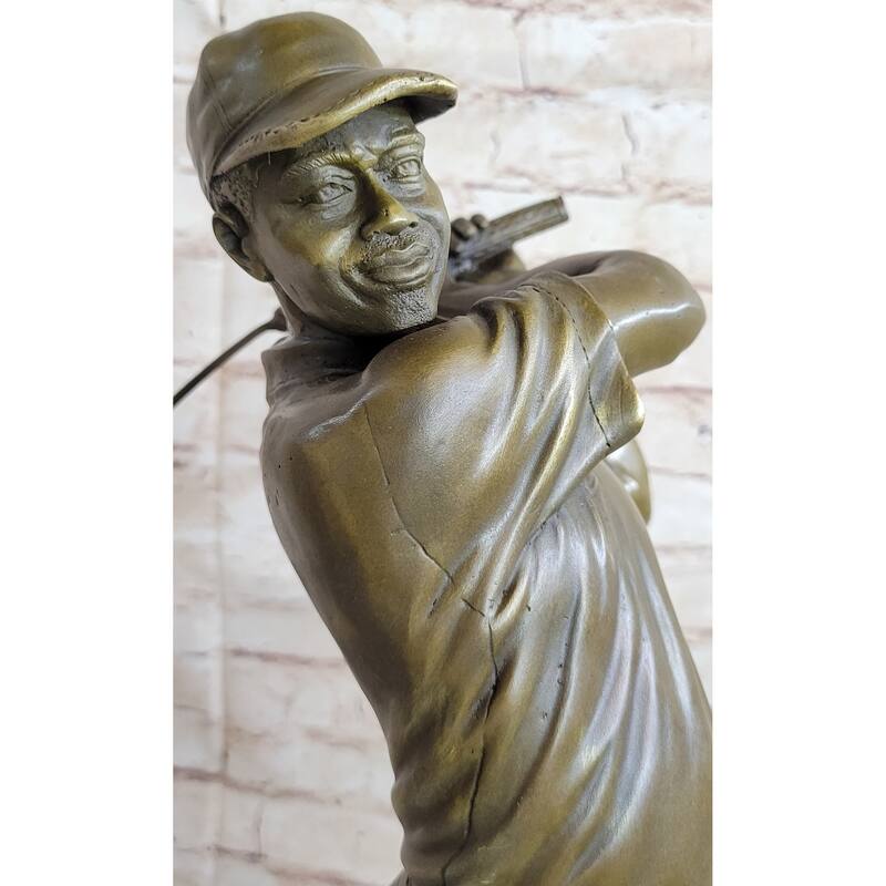 Tiger Woods Male Golfer Bronze Statue Sculpture Figure Pga Golf Trophy Decor Collectible
