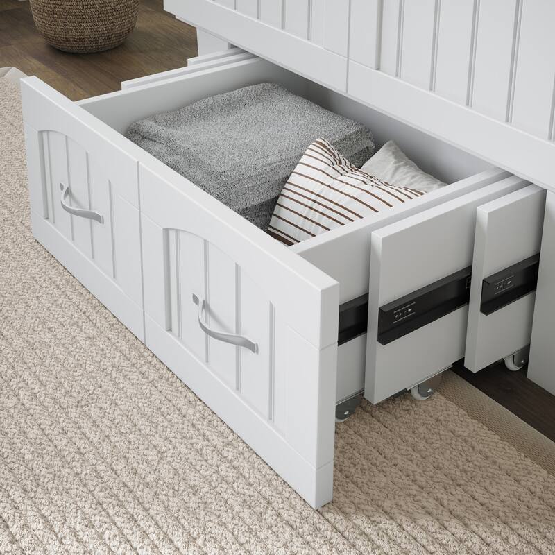 Nantucket Murphy Bed Chest with Mattress and Built-in Charging Station