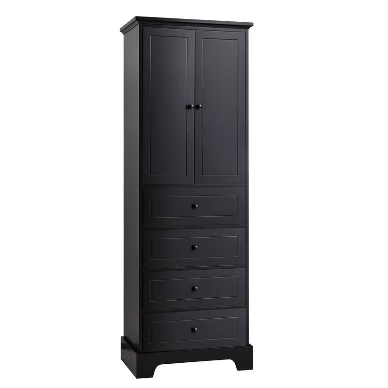 Storage Cabinet with 2 Doors and 4 Drawers for Bathroom,Office,MDF - N/A