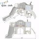 preview thumbnail 40 of 42, Versatile 9-in-1 Kids Slide Playset: Spaceship Design with Slide, Tunnel, Ring Toss, Whiteboard, and Basketball Hoop