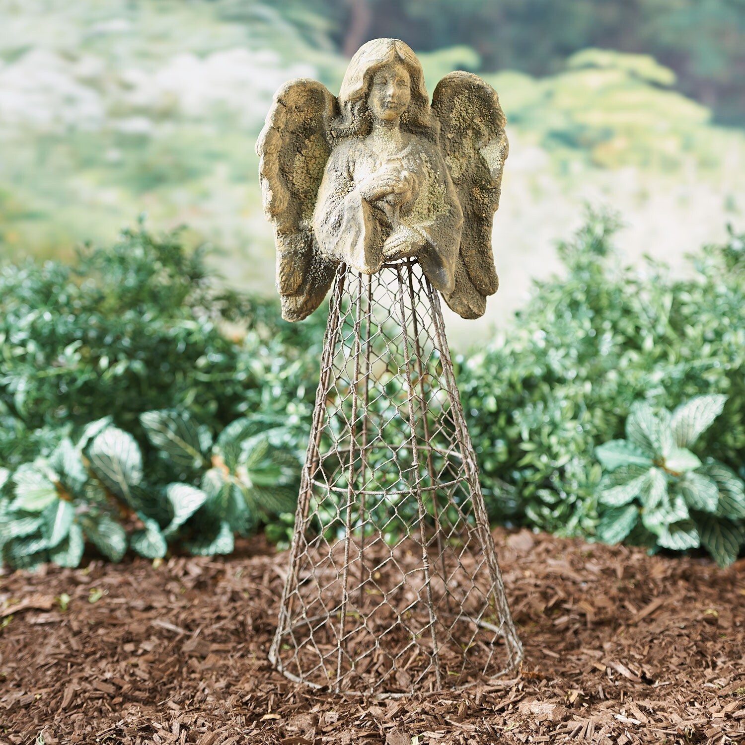 Art & Artifact Outdoor Angel Topiary Frame Sculpture - Ceramic