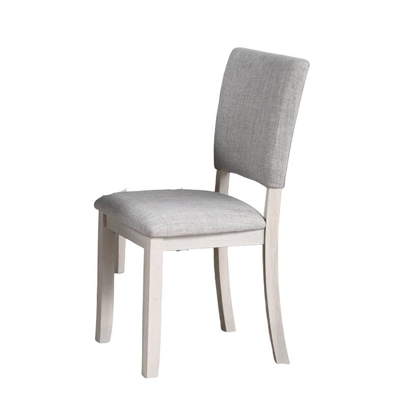 5pc Dining Set Kitchen Dinette Upholstered Fabric Chairs Round Table Pedestal Base Table 4x Side Chairs Dining Room