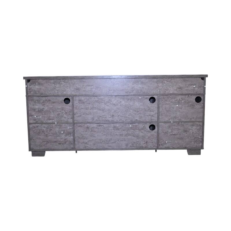 65.35" LED TV Stand with Sliding Barn Doors and Ambient Lighting