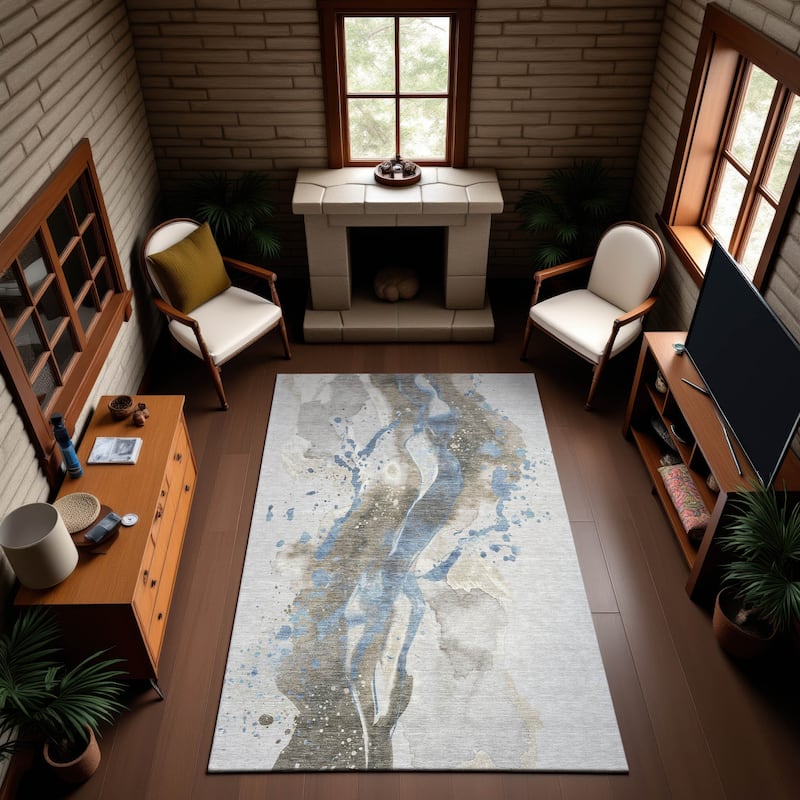 Premium Washable Super Soft Abstract Glam Mayfield Rug - Taupe - 9' x 12'