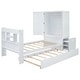 preview thumbnail 9 of 32, Twin Size Platform Bed with Storage Headboard and Footboard, Pull Out Shelves and Twin Size Trundle, Gray