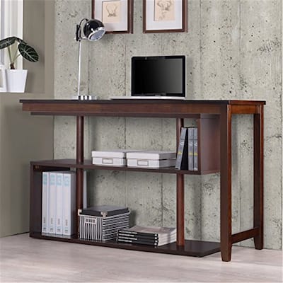 Swing Out Desk with Bookshelf - Global Greatness - Home Office Workstation