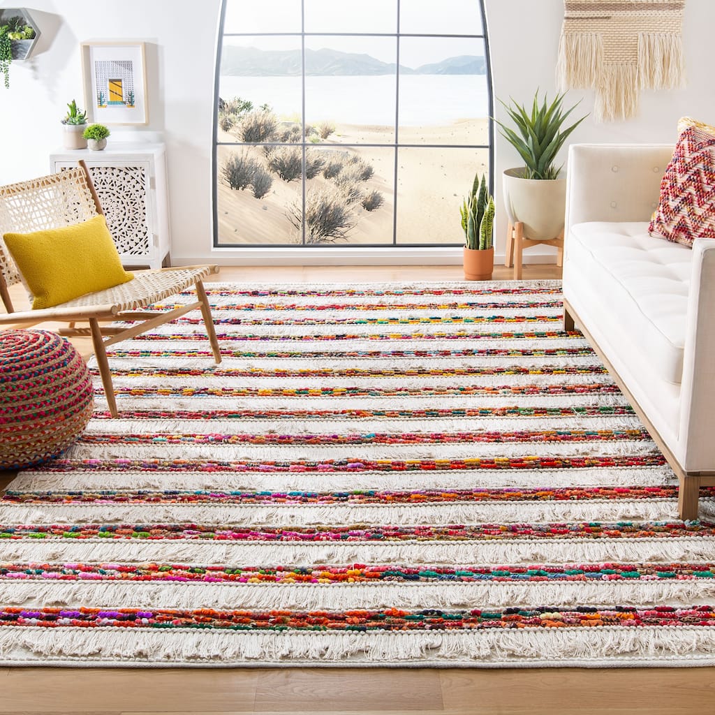 SAFAVIEH Handmade Natura Loreto Stripe Wool Rug
