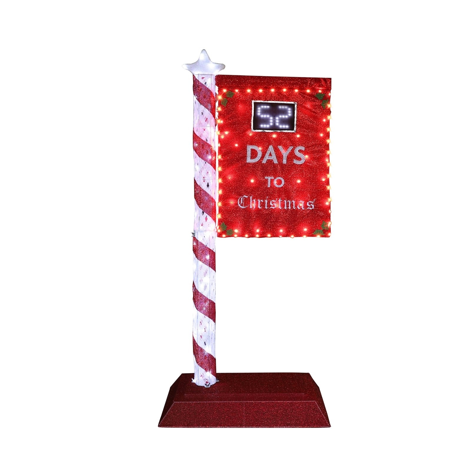 VEIKOUS 5FT Christmas LED Countdown Yard Light with Remote