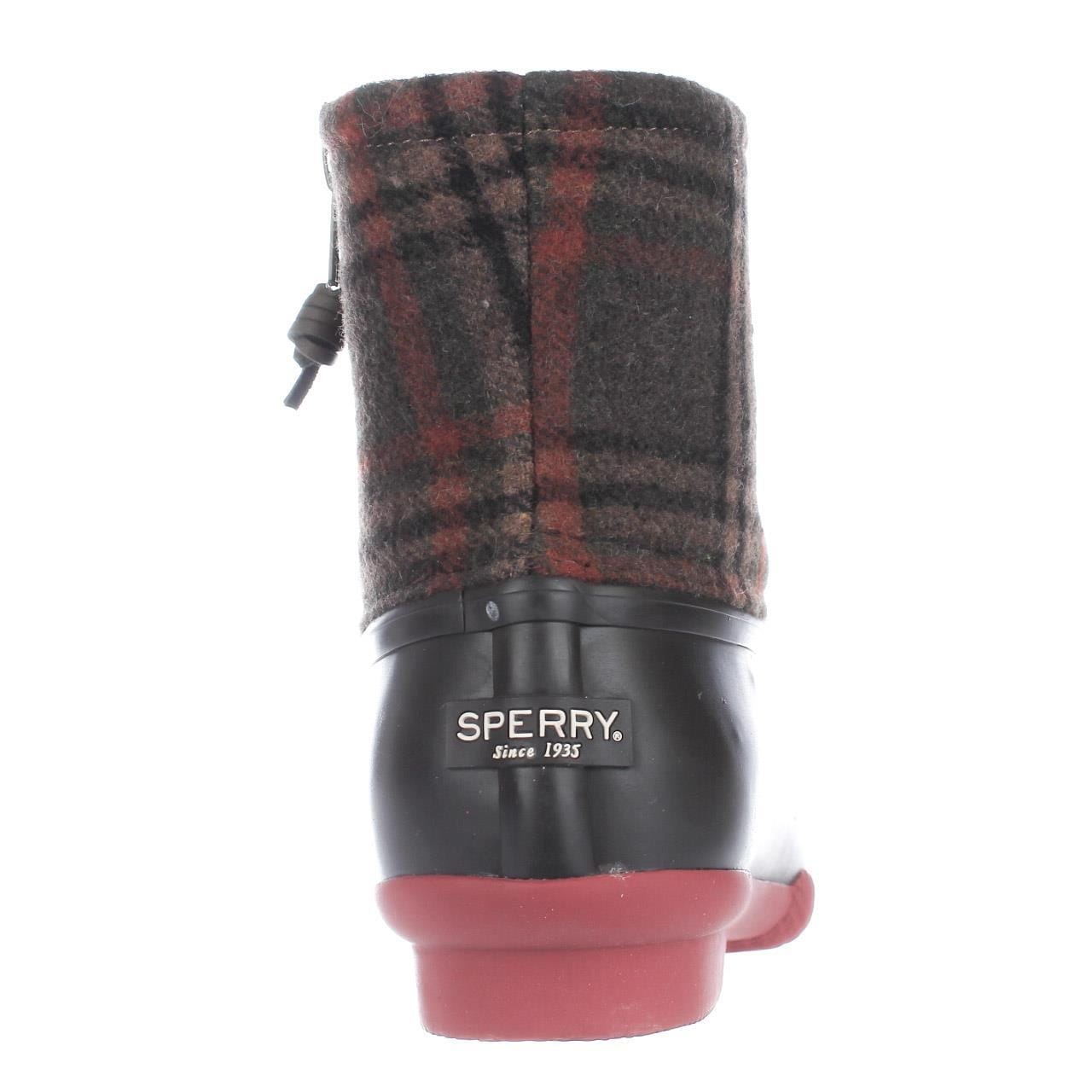 sperry plaid rain boots
