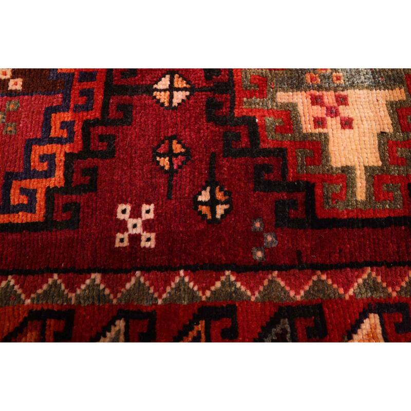 ECARPETGALLERY Hand-knotted Melis Vintage Dark Red Wool Rug - 4'8 x 6'6
